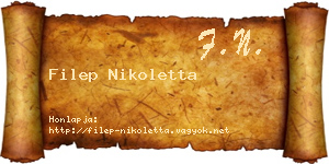 Filep Nikoletta névjegykártya